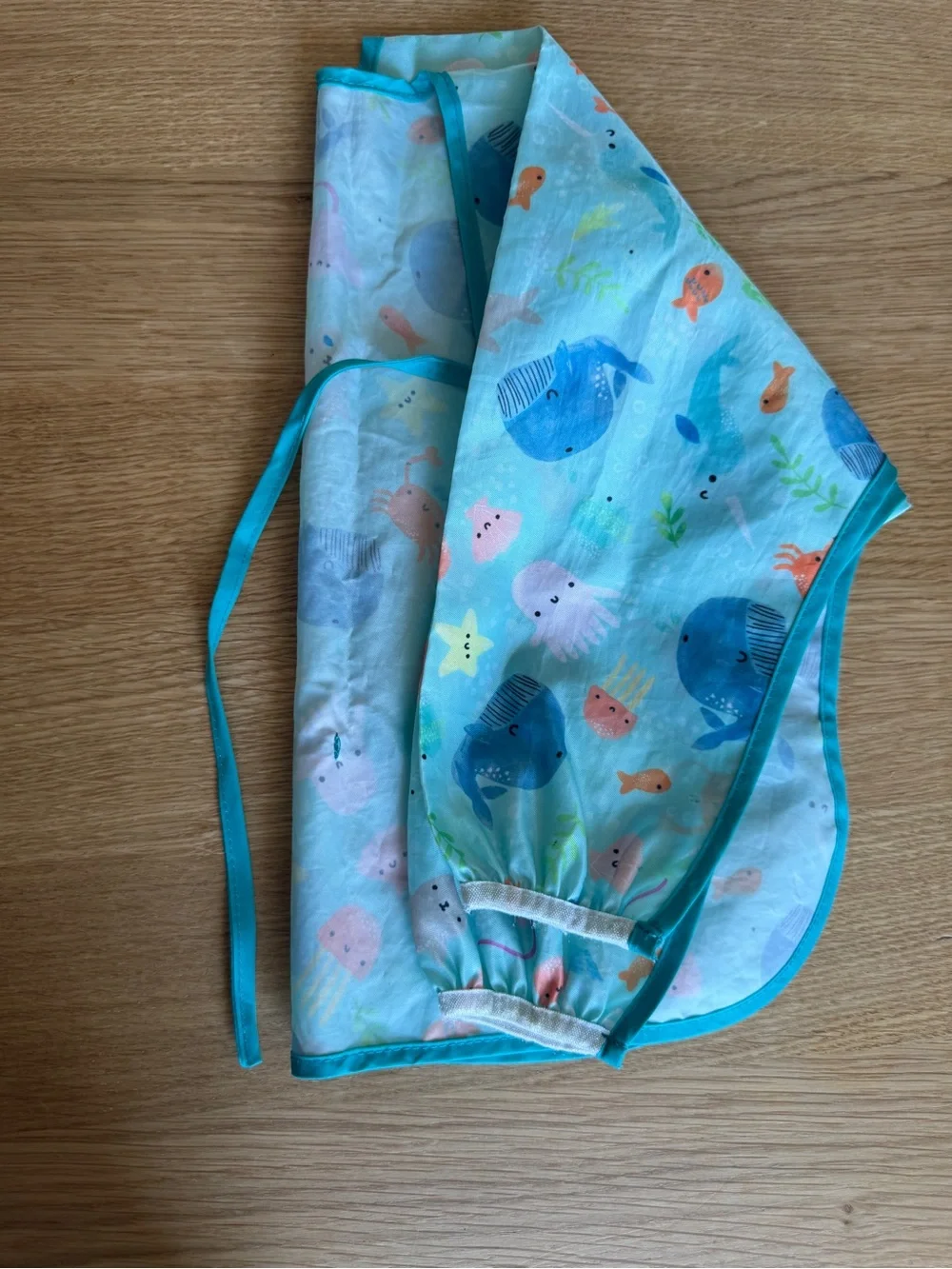 Bumkins Blue Sea Creatures Waterproof Long-Sleeve Bib